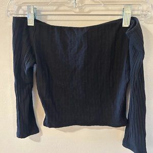 Ribbed off-the-shoulder Crop top